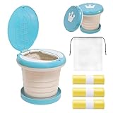 SunnySmile Travel Potty for Toddler, Portable and Foldable Toilet, Apply to Seat Emergency Toilet for Car, Camping, Outdoor, Indoor (green, large)