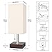 Seealle Small Nighstand Lamp, Brown Table Lamp with USB Charging Port, Pull Chain Lamp with Wood Base for Bedroom Living Room Study Room, Modern Brown Table Lamp for Nightstand