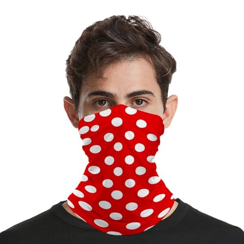 Balaclava de Cuello Resistente al Viento con Máscara Facial Transpirable Roja y Blanca con Puntos para Mujeres y Hombres, Accesorio para Senderismo, Pesca, Ciclismo y Actividades al Aire Libre miniatura 3