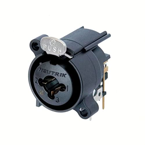 Neutrik NCJ6FA-H Panel Socket Angled Contacts XLR Pin Connector - 3 Black 1 Piece