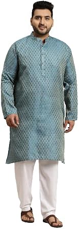 Sojanya Plus Mens Jacquard Silk Maroon Self design Kurta & Off-White Churidar Pyjama Set