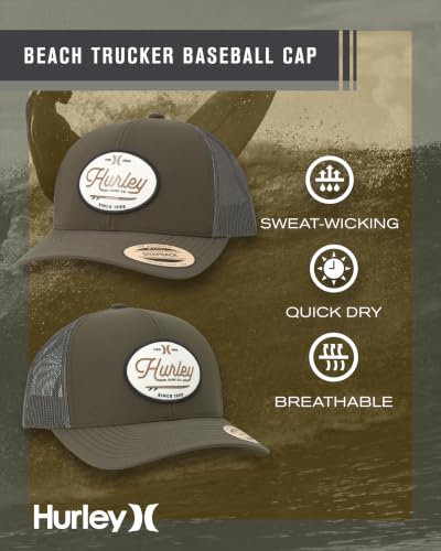 Image of Hurley Mens Hat Beach Break Trucker Water Resistant Baseball Cap