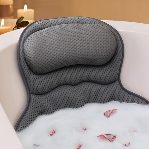 Bath Pillow, Luxury Bath Pillows for Tub, Relaxing Bathtub Pillows for Head and Neck Support, with...
