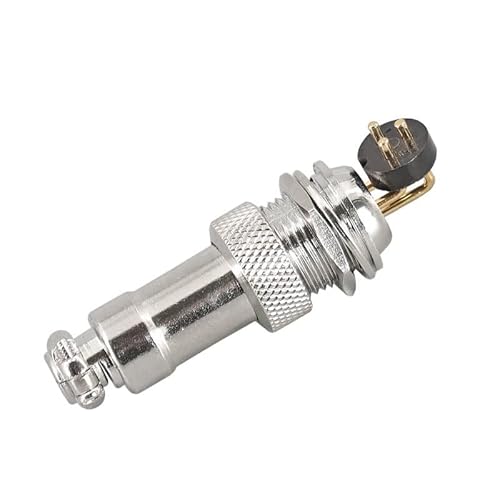 Elecbee GX12 Aviation Connector 12mm Thread GX12-3 Pin Straight Female and Right Angled Male Socket for PCB