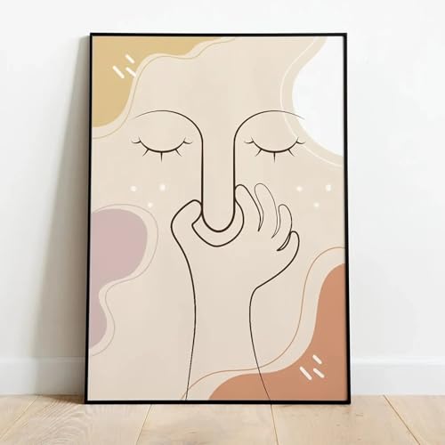 Peinture sur toile de ligne amusante pour la décoration de vos toilettes