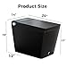WinZo Black Smart Toilet with Bidet Built-in,Square Design with Auto Open, Auto Flush, Side Knob,Elongated Rectangular Heated Seat, Instant Warm Water and Drying,LED, Foot Kick,Matte Black