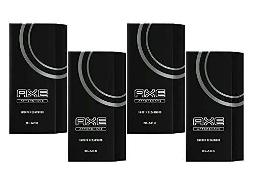 AXE Aftershave Black 4 X 100 ML Uomo - After Shave Lotion Balsam, idrata e nutre la pelle dopo la rasatura, acqua da barba per un uomo moderno e riposante