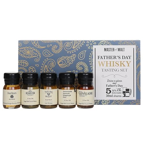 The Fathers Day Whisky Tasting Gift Set for Dad | 5 x 30ml Miniatures | Big Brands and Producers | Award Winning Whiskies | Premium Design and Easy to Wrap | Scotch Irish Whiskey & Bourbon
