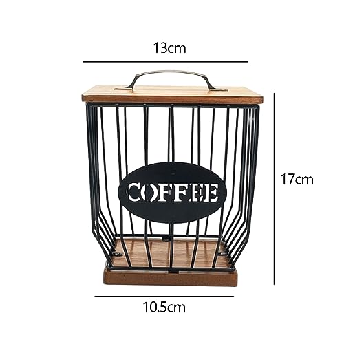 Sharplace Coffee Pod Holder - Metal Capsule Organizer Basket with Lid for Cafes and Hotels, Large Capacity Storage Solution - Image 6