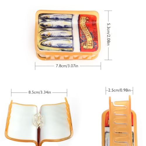 Personalized Acetate Sardinas Hair Claw Clip for Women Girls Thick Hair Imitation Food Holiday Gift for Chef 1 Piece