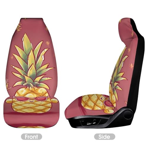 Couvre-siège auto imprimé ananas universel et extensible pour camionnette et SUV - 3