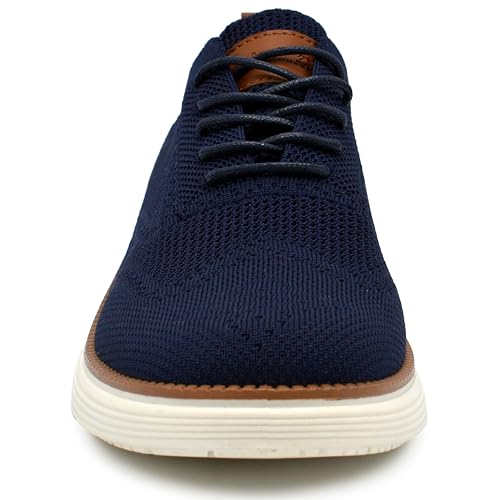 Image of AKADEMIKS Mens Olney Wingtip Knit Oxford, Sleek Breathable Dress Shoes