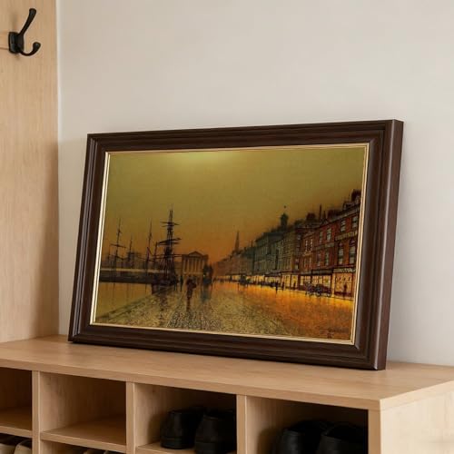 Impression sur toile Greenock Harbour John Atkinson, cadre suspendu déco murale