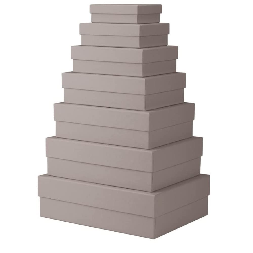 Boîtes cadeaux carton Rössler : résolvez le désordre avec ce lot de 7 boîtes taupe