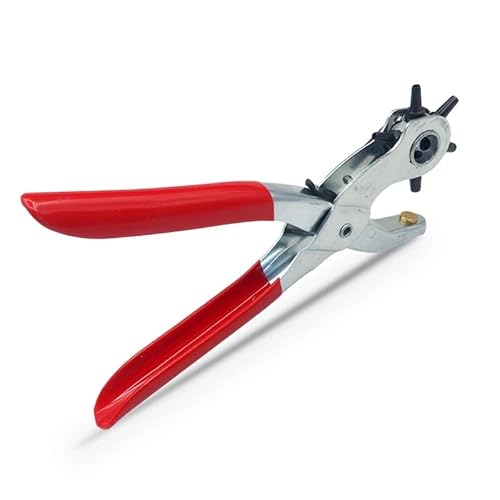 Leather Hole Punch Pliers with 6 Round Nails for Belt Hole Punching
