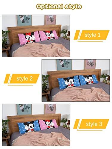 Wowusuo Cute Kids Pillowcases Cartoon Queen Size Pillow Cases Set Of 2 Standard Size Double Sided Pillow Cover 20X30 Inch #TOP1