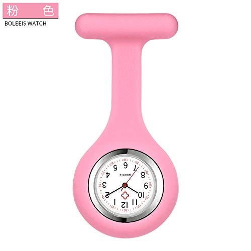 Preisvergleich Produktbild Cxypeng Uhren,Krankenschwester FOB,Silikon Krankenschwestertisch medizinische Wandkarte Student Taschenuhr wasserdicht Brust Tisch-Pink,Pulsuhr Krankenschwester