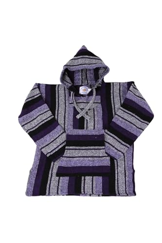 Baja Joy Eco-Friendly Pullover Hoodie Woven Striped Baja Purple Grey2