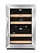 Produktbild CASO WineDuett 120 | Weinkühlschrank für 12 Flaschen Rotwein | 2 Zonen für 8-18°C und 10-16°C, LED und Touch, 4 Böden aus Holz, UV-Filter, Edelstahl