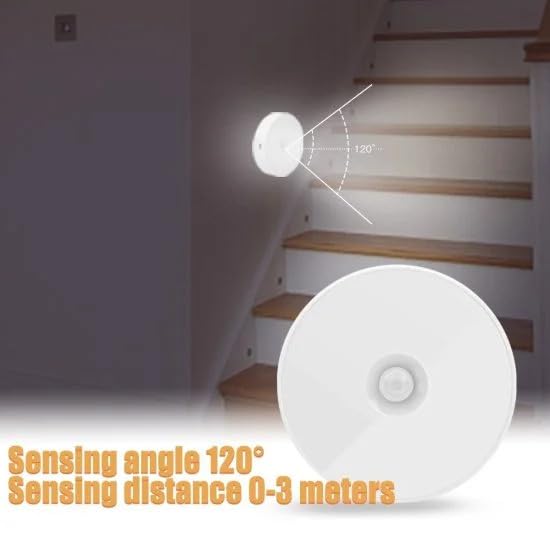 Image of White Motion Sensor LED Light for Home, USB Rechargeable Wireless Magnetic Self-Adhesive Lamp - Sensor Light for Cupboard, Kitchen, Bedroom & Stairs, Ceiling Light for Living Room