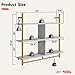 Bestier Kitchen Shelves Wall Mounted Floating Pipe Shelving 3 Tier 41.5