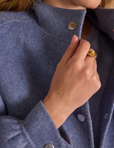 Hooever Womens Cropped Wool Blend Pea Coats Stand Collar Short Jackets Single Breasted Blazer Casual Overcoat3