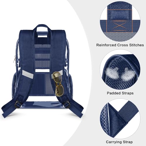 Image of PAMANO Clear Backpack Heavy Duty Transparent See Through Bag for College Work Travel Security