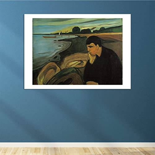 Melancholy de Edvard Munch petit format affiche impression dart mat sans cadre