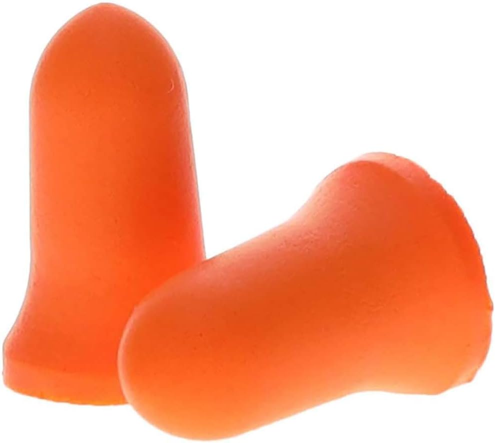 Disposable Uncorded Bell Earplugs: 200 Pairs, Orange Foam, 32 dB Noise Reduction