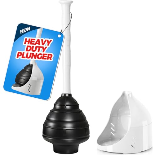 Heavy Duty Toilet Plunger with Holder