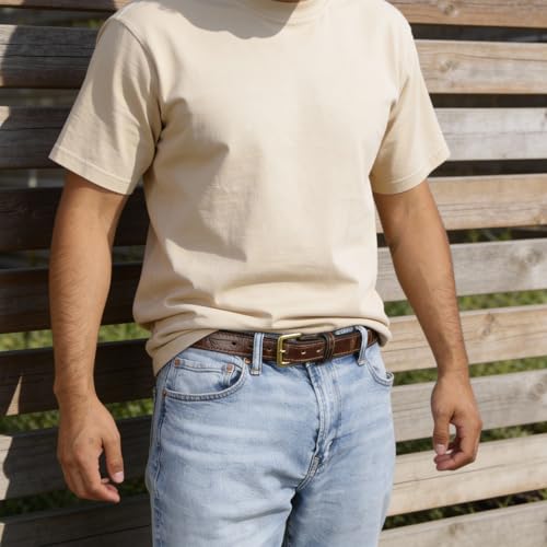 Image of Yoder Leather Company Genuine Handmade Eel Skin Leather Belt