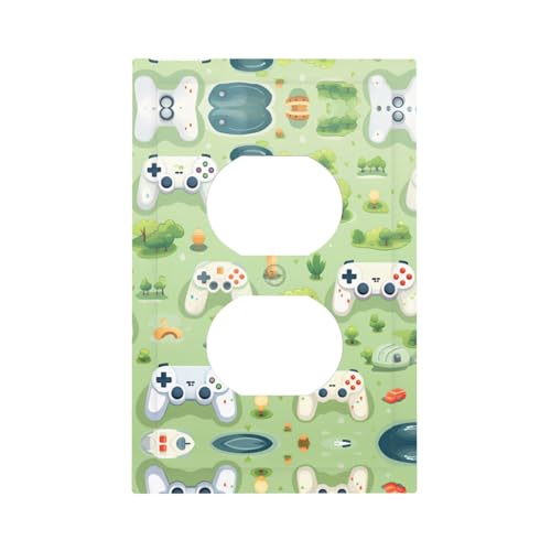 ModernGamepad in The Grass - Cubiertas decorativas impresas para interruptores, paneles de pared duraderos para interruptores de luz y enchufe