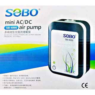 Sobo SB-4000 Mini AC/DC Air Pump [ AC 220-240V 50/60Hz Power : 2.8W Output: 2X3L/MIN Pressure : 2X0.15Mpa ] by Central Fish Aquarium (B08CVNHLK7) Amazon Price History, Amazon Price Tracker
