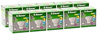 E-Saver - GU10 LED Bulbs - 6w = 60watt - (Pack of 10) - Daylight 6500k - Excellent Replacement for 60w Halogen Spotlight Bulbs with New Chip Technology - Flicker Free - Non Dimmable