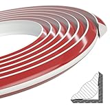 5M Flexible Sockelleiste/Zierleiste/Deckenleiste Weiß Selbstklebend,Selbstklebende Weichsockelleiste Küchenabschlussleiste Pvc,Wandleisten Eckleisten,Viertelstab-Leiste(9mm×12mm)