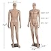 Male Mannequin Full Body Dress Form Sewing Dress Model Stand Adjustable 73 inch Realistic Detachable Manikin Body Display Head Arm Rotation Metal Base