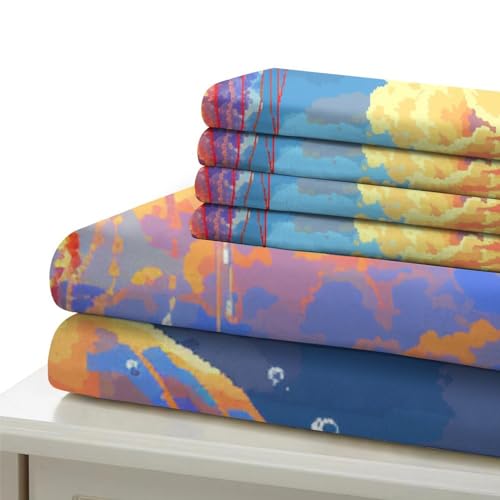 Housse de couette méduses 135x200cm en microfibre avec taie d'oreiller - 6