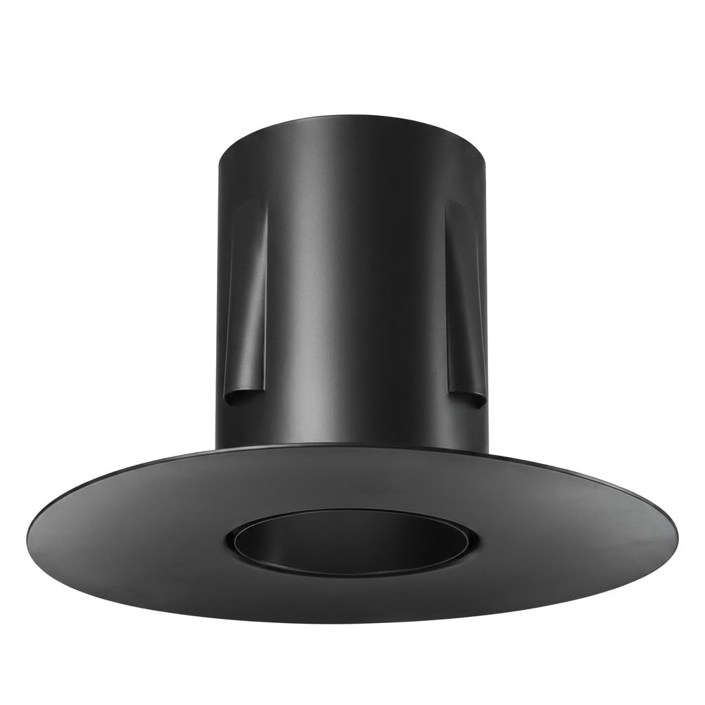 MAKA Rosone Telescopico Canna Fumaria Legna Nero Ø 120 mm