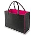 Produktbild Shopping-Bag aus Filz, große verschließbare Einkaufs-Tasche mit Henkel, Einkaufskorb, faltbare Kaminholztasche zur Aufbewahrung von Holz, vielseitige Tragetasche, Farbe grau/magenta