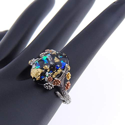 Ginger Lyne Collection Henrietta Tree Branch Elven Fairy Flower Simulated Fire Opal Ring Engagement Ring For Women Promise Rings Kids Teen Girls #TOP3