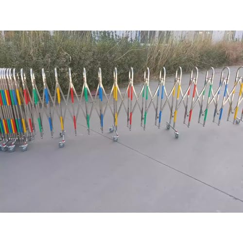 Generisch Uzatılabilir, katlanabilir güvenlik bariyeri - Geri çekilebilir giriş kapısı, garaj ve dış mekan için çok renkli paslanmaz çelik çit (Boyut: 1,5 x 1 m)