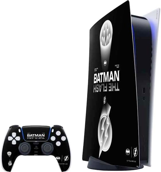 Skinit Decal Gaming Skin Compatible with PS5 Digital Edition Bundle - Officially Licensed DC Comics The Flash Movie: Logo Poster Design