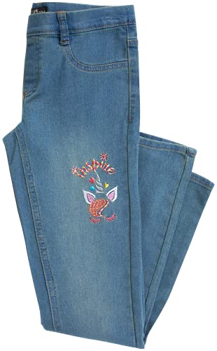 Delias Girls' Jeggings - Embroidered Stretch Pull-On Denim Jeans (Size: 7-16), Size 16, Vintage Wash Rainbow #TOP1