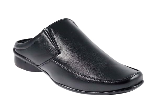 Men's Mule Shoes | Premium PU Leather Slip-On Clogs | Lightweight Cushioned Comfort | Anti-Slip Phylon Sole | Casual & Office Wear-7501-image-34