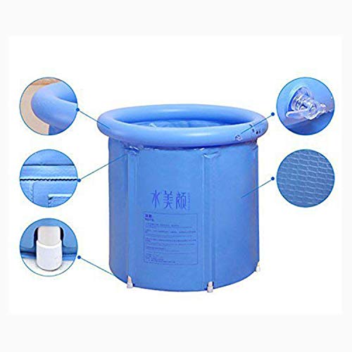 Joysee Heavy Duty Adult Size Folding Bathtub, Portable Plastic Bathtub, Blue #TOP1