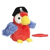 Aurora® Adorable Shoulderkins™ Swashbuckler Parrot™ Stuffed Animal - Fun Buddy that Can Go Everywhere with You - Perfect for Kids 3+ Years and Costumes - Red 4 Inches