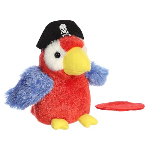 Aurora® Adorable Shoulderkins™ Swashbuckler Parrot™ Stuffed Animal - Fun Buddy that Can Go Everywhere with You - Perfect for Kids 3+ Years and Costumes - Red 4 Inches