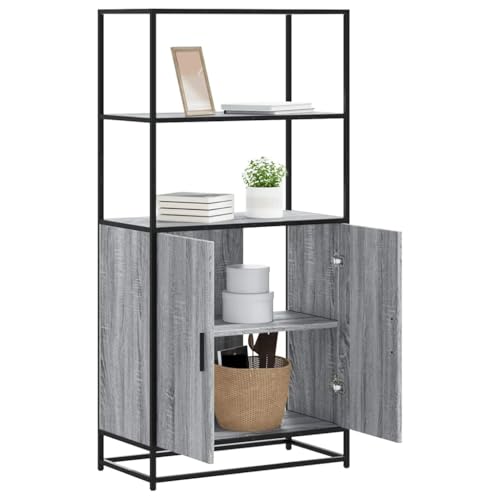 Armario de despensa gris Sonoma de 68 cm para salón o almacenamiento de cocina 2