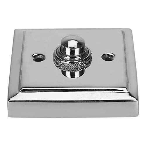 Wired Brass Vintage Decorative Square Door Bell Chime Push Button Nickel Polished Finish With Easy Installation A29 Height 2 ½ Inch X 2 ½ Inch #TOP2