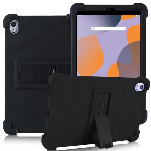 ATOOZ for Walmart Onn 8 Inch Tablet Case 2024 (Model: 100135923) Soft Silicone Kids Tablet Case with Stand for Onn Surf 8 Inch Gen 4 Tablet (Black)